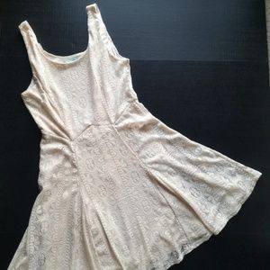 Maurices Ivory Lace Fit and Flare Dress Small